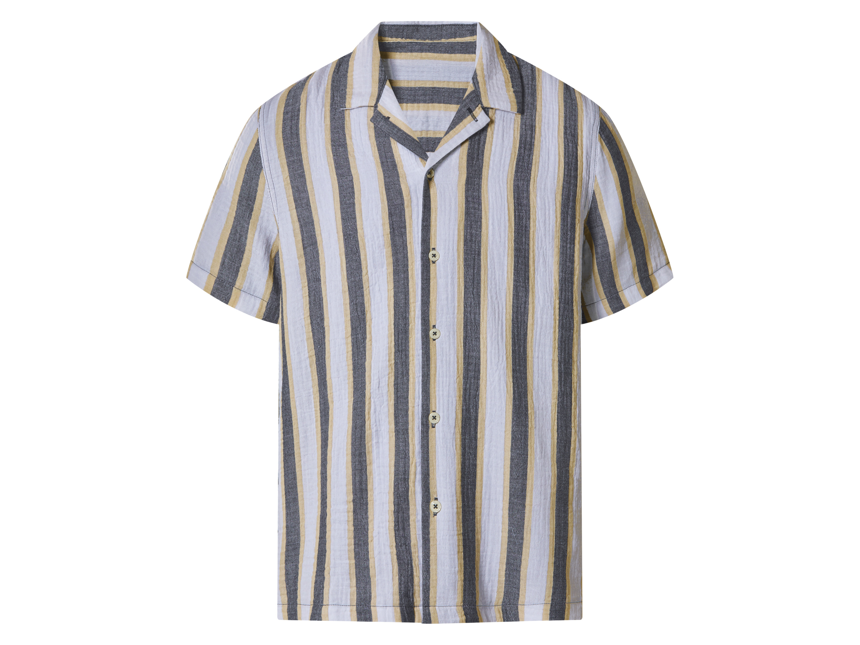 ESMARA MEN Musselin-Freizeithemd (Weiß/Grau, XL (43/44))