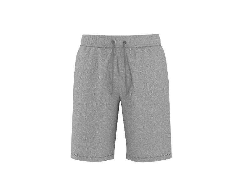 Graue Sweatshorts mit Kordelzug in der Taille.