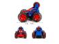 Rot-blaues Spider-Man Spielzeugauto mit großen Rädern, mit Abmessungen.