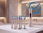 DENTALUX® Ersatzzahnbürstenköpfe DZKS 6 C1 mit elektrischer Zahnbürste im Badezimmer.