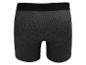 Dunkelgraue Boxershorts mit dezentem geometrischem Muster und schwarzem Gummibund.