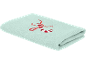 Mintfarbenes Handtuch mit Zuckerstangenstickerei