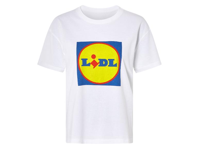 Weißes T-Shirt mit Lidl-Logo.