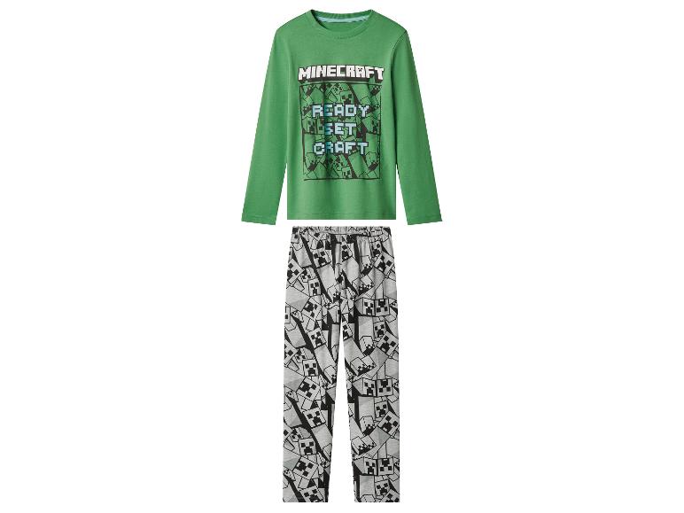 Grüner Minecraft-Pyjama mit Langarmshirt und Hose mit Creeper-Muster