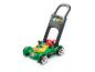 Little Tikes Spielzeug-Rasenmäher in Grün und Gelb mit Griff und bunten Bällen.