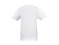 Rückenansicht eines schlichten weißen Kurzarm-T-Shirts.