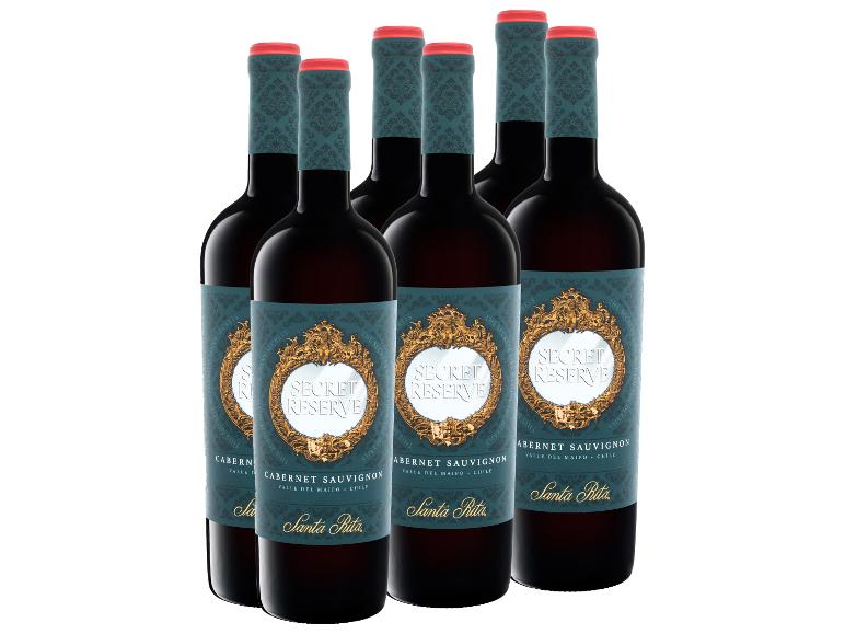 Sechs Flaschen Santa Rita Secret Reserve Cabernet Sauvignon Rotwein aus Chile.