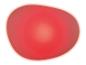 Rote, leuchtende, abgerundete Form auf weißem Hintergrund.