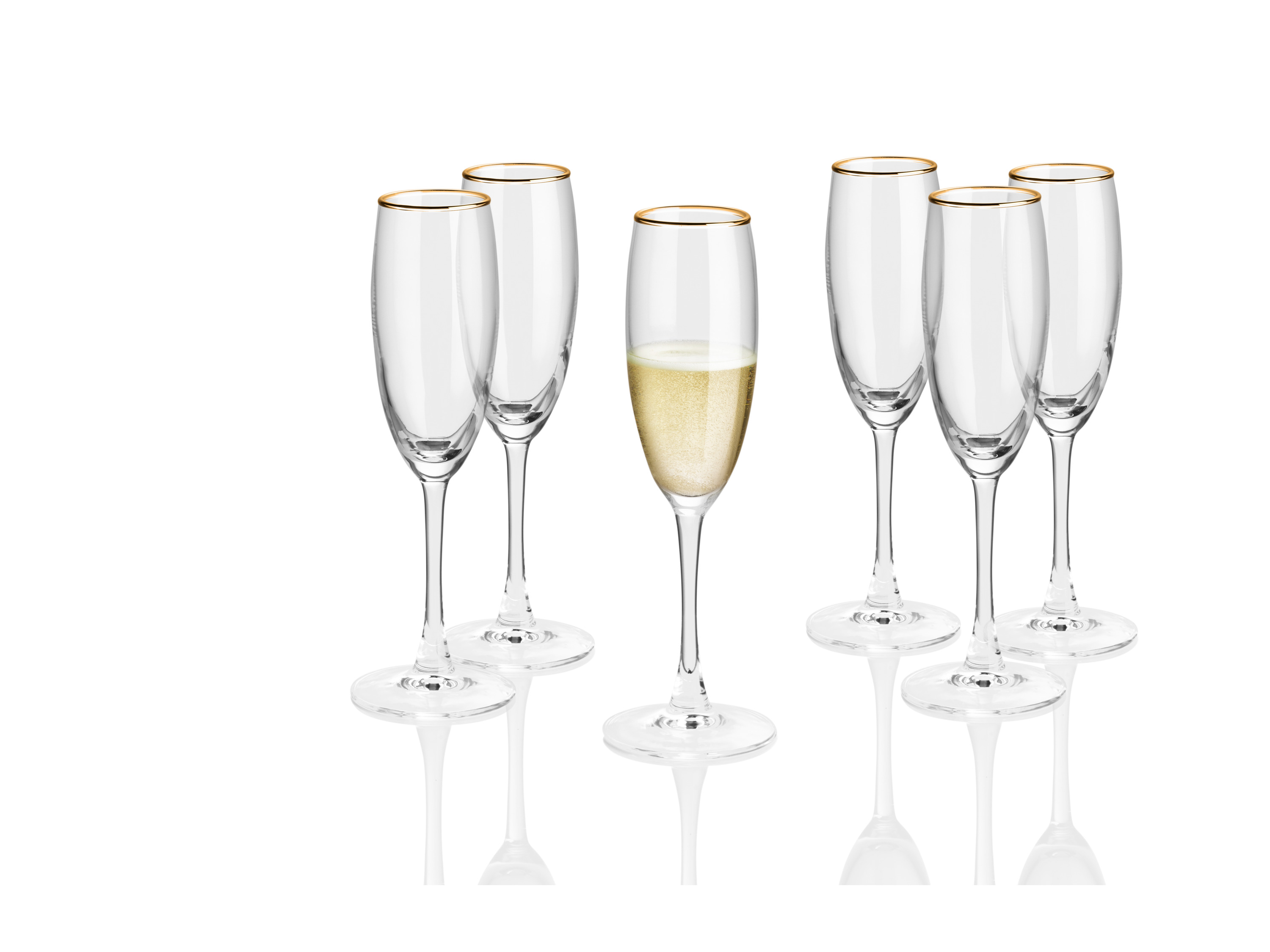 Thumbnail - LIVARNO home Glas Set mit Goldrand (Sektglas)