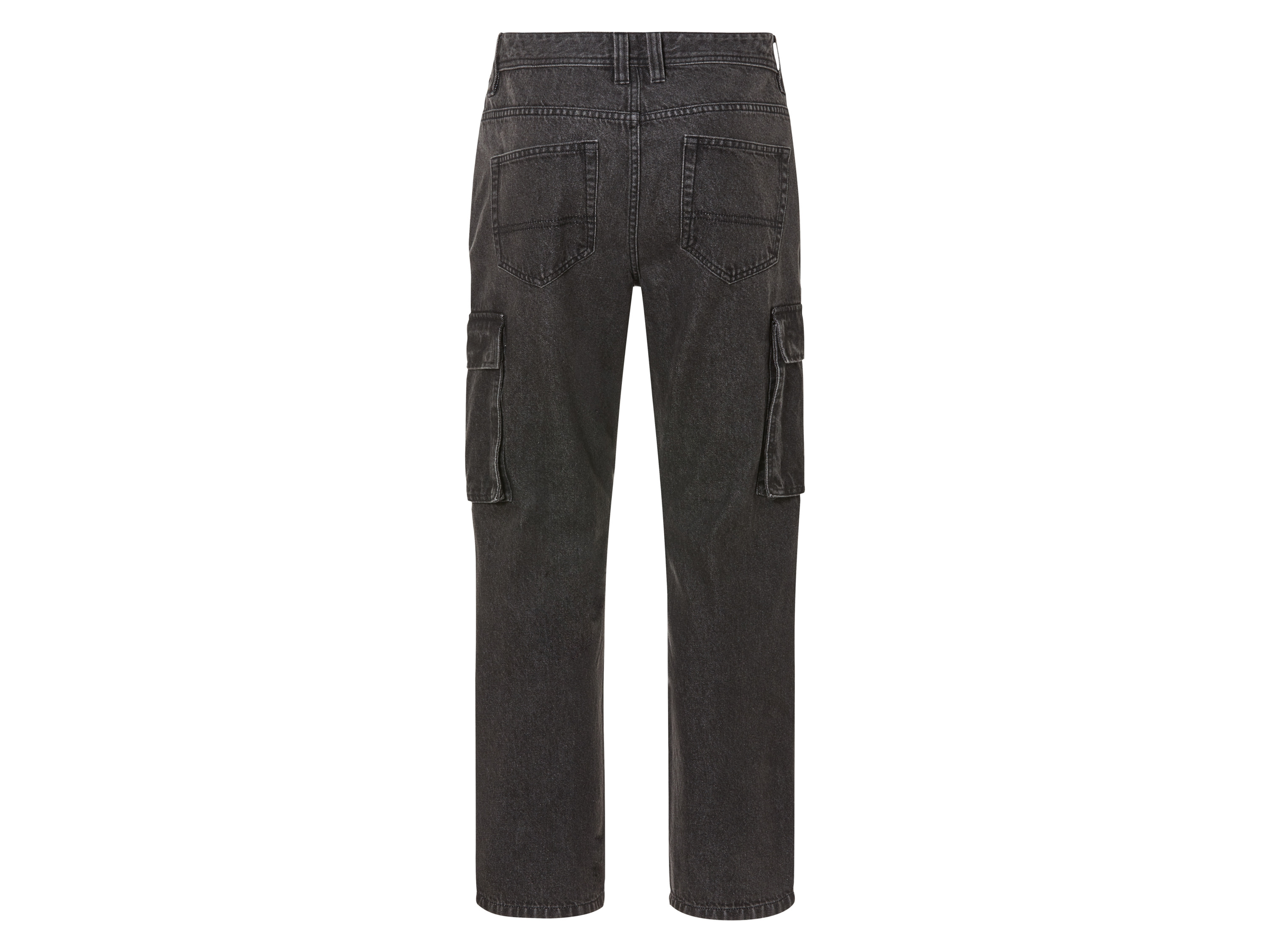 Thumbnail - LIVERGY® Herren Jeans Relaxed Fit Cargotasche (Dunkelgrau, 52 (36/32))