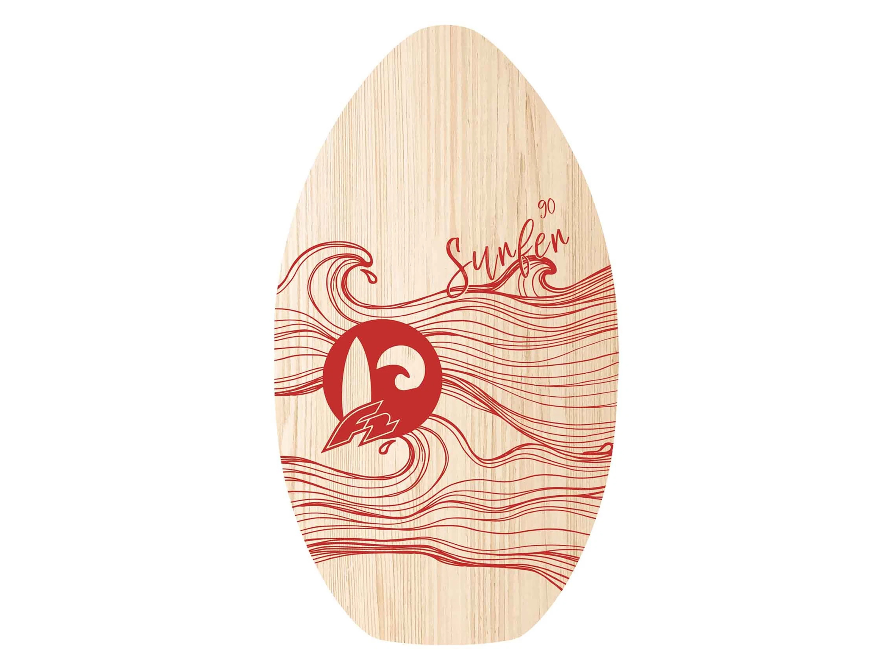 F2 Skim Board Wood Surfer (37, Wave Red)