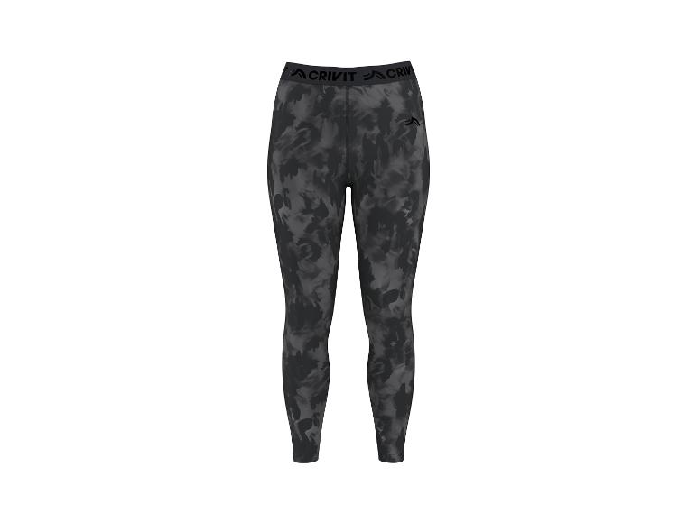 Damen-Sportleggings mit grauem und schwarzem Camouflage-Muster