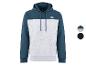 Herren-Hoodie zweifarbig in Blau und Grau mit Bauchtasche
