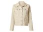 Beige Jeansjacke mit silbernen Knöpfen