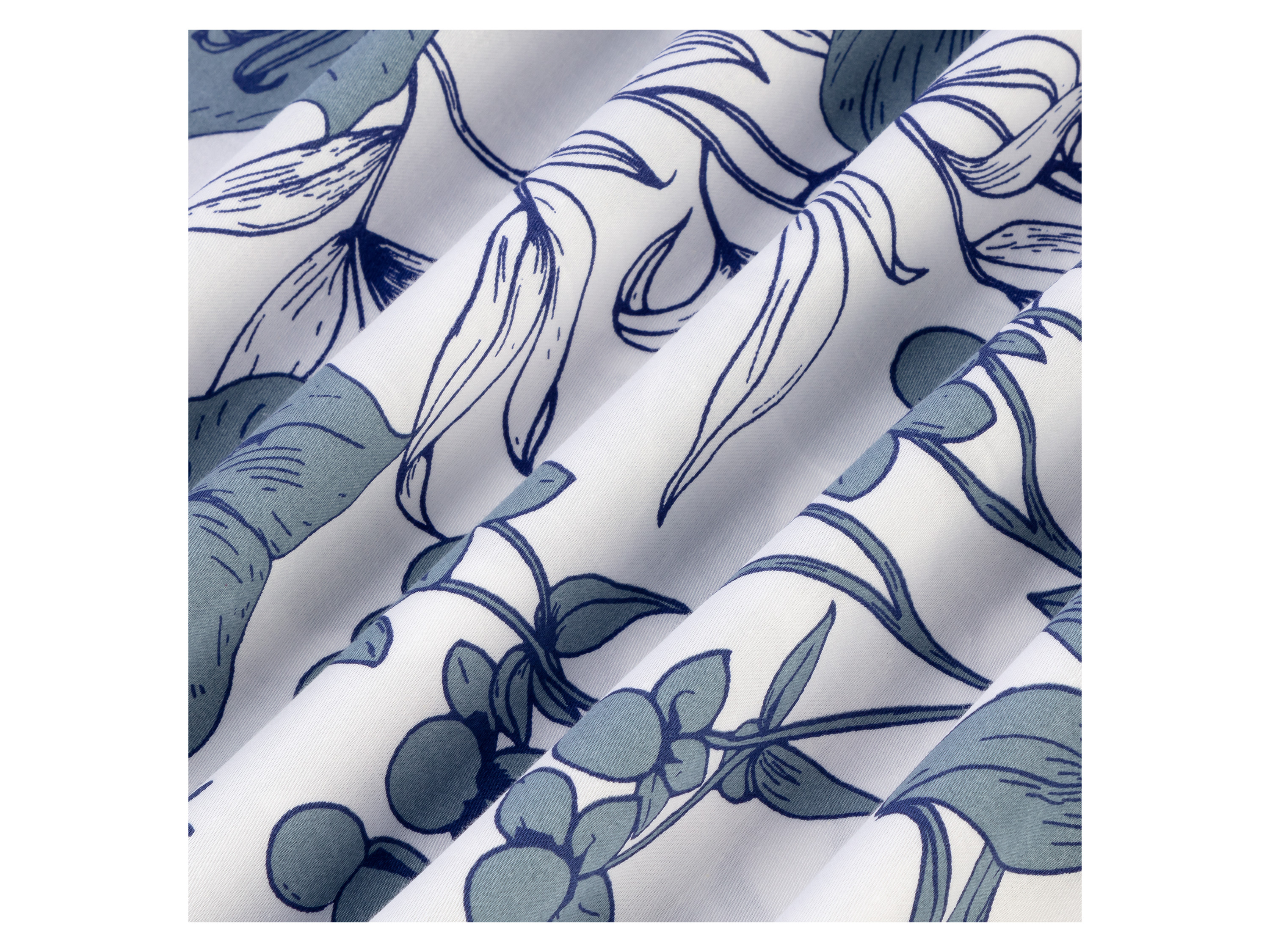 Thumbnail - LIVARNO home Satin-Bettwäsche, 155 x 220 cm (Blau/Weiß)