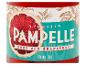 Pampelle Ruby Red Grapefruit Aperitif-Etikett mit Grapefruitscheibe und Blättern.
