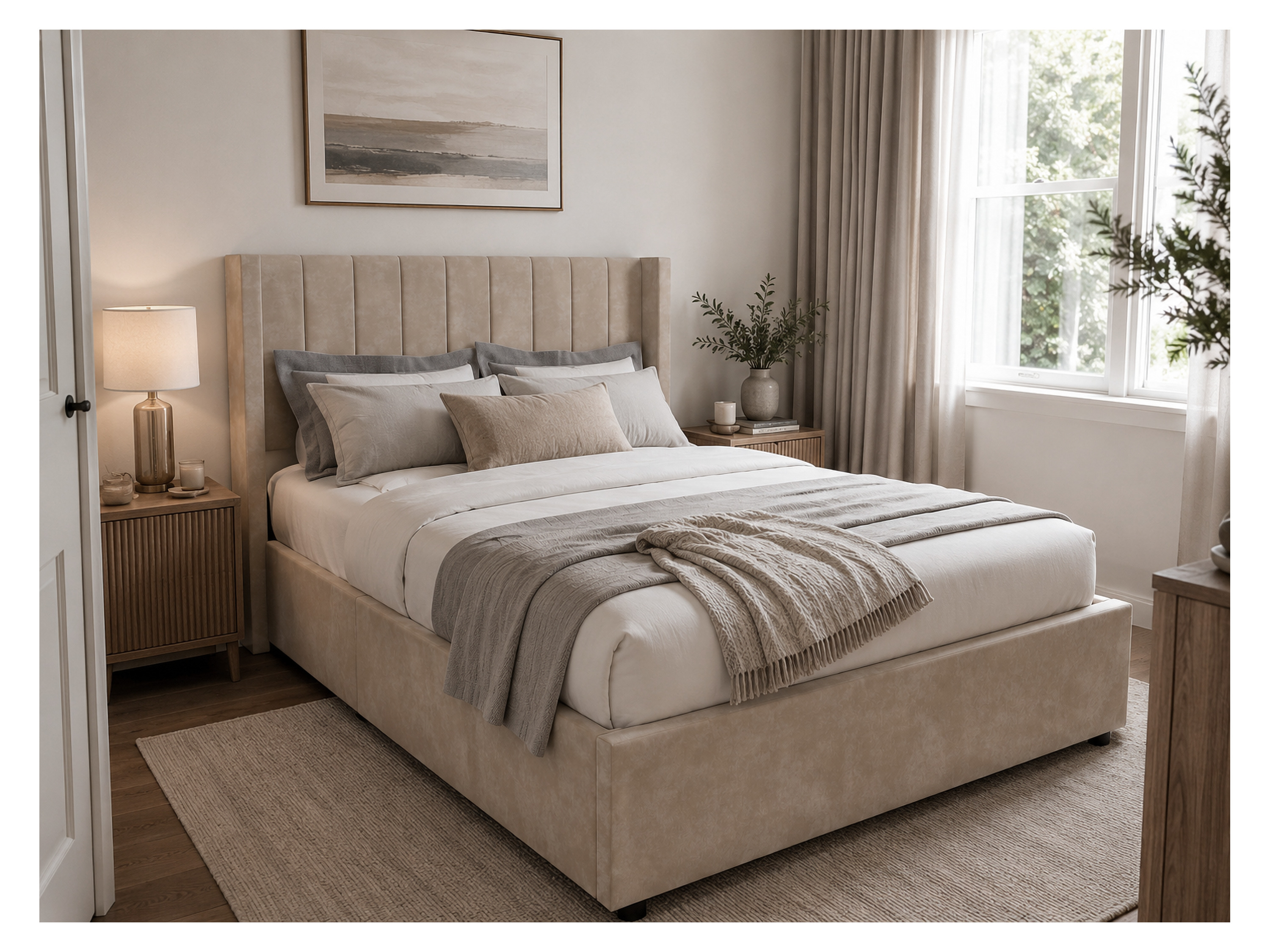 JUSKYS Polsterbett »Savona« (Beige, 120 X 200 CM) – Bild 2 von 4