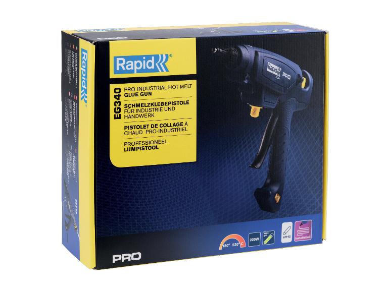 Rapid PRO EG340 Heißklebepistole, 220W, 120°-220°C, für 11-12mm Klebesticks.