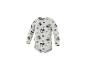 Ecrufarbener Langarm-Babybody mit Zeichentrickfigur und Tupfenmuster.