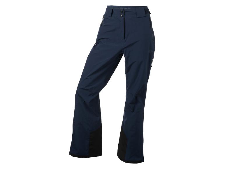 Dunkelblaue Skihose mit schwarzen Details und Reißverschlüssen.