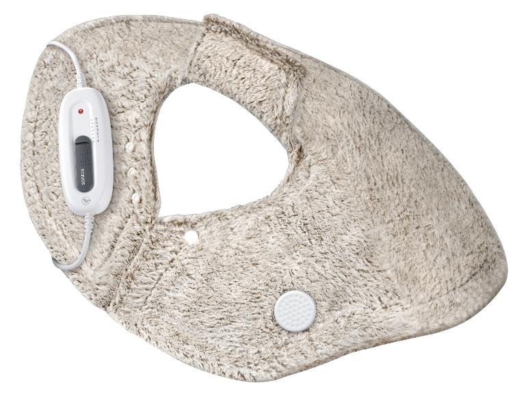 Sanitas beiges Heizkissen mit Temperaturregler und automatischer Abschaltung.