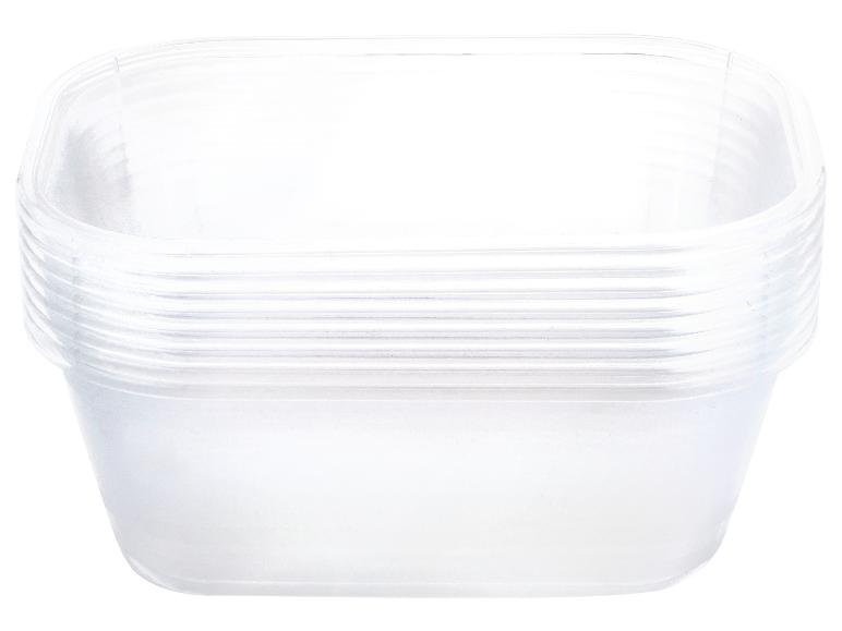 Stapel klarer Plastik-Lebensmittelbehälter