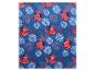 Blaue Decke mit Superhelden- und Spinnennetz-Print, mit dem Text „SPIDER-MAN“.