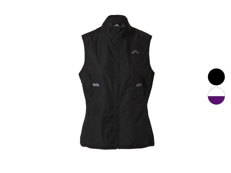 Schwarze Damen-Sportweste mit reflektierenden Details