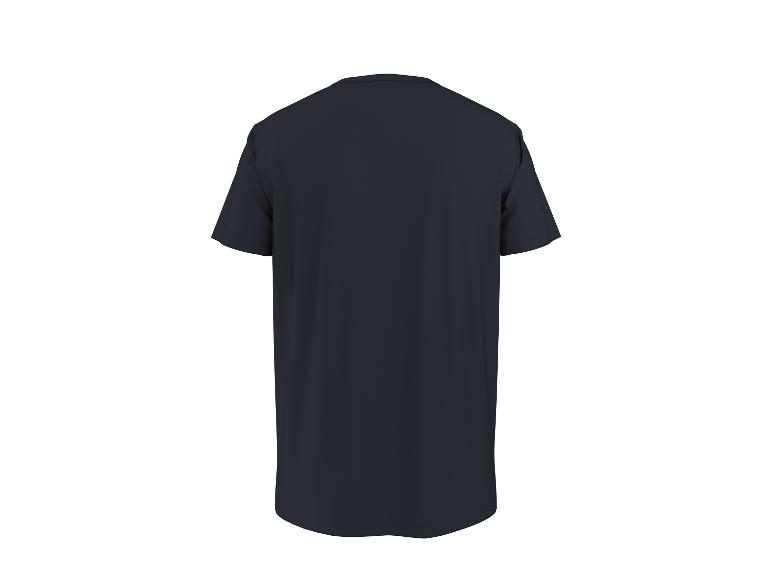 Dunkelblaues Kurzarm-T-Shirt, Rückansicht