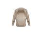 Gestreiftes Langarmshirt für Herren, beige mit braunen Streifen.