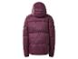 Bordeauxfarbene Steppjacke mit Kapuze, Rückansicht.