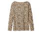 Beiges Langarmshirt mit Leopardenmuster