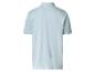 Herren-Polohemd in Hellblau, Rückansicht.