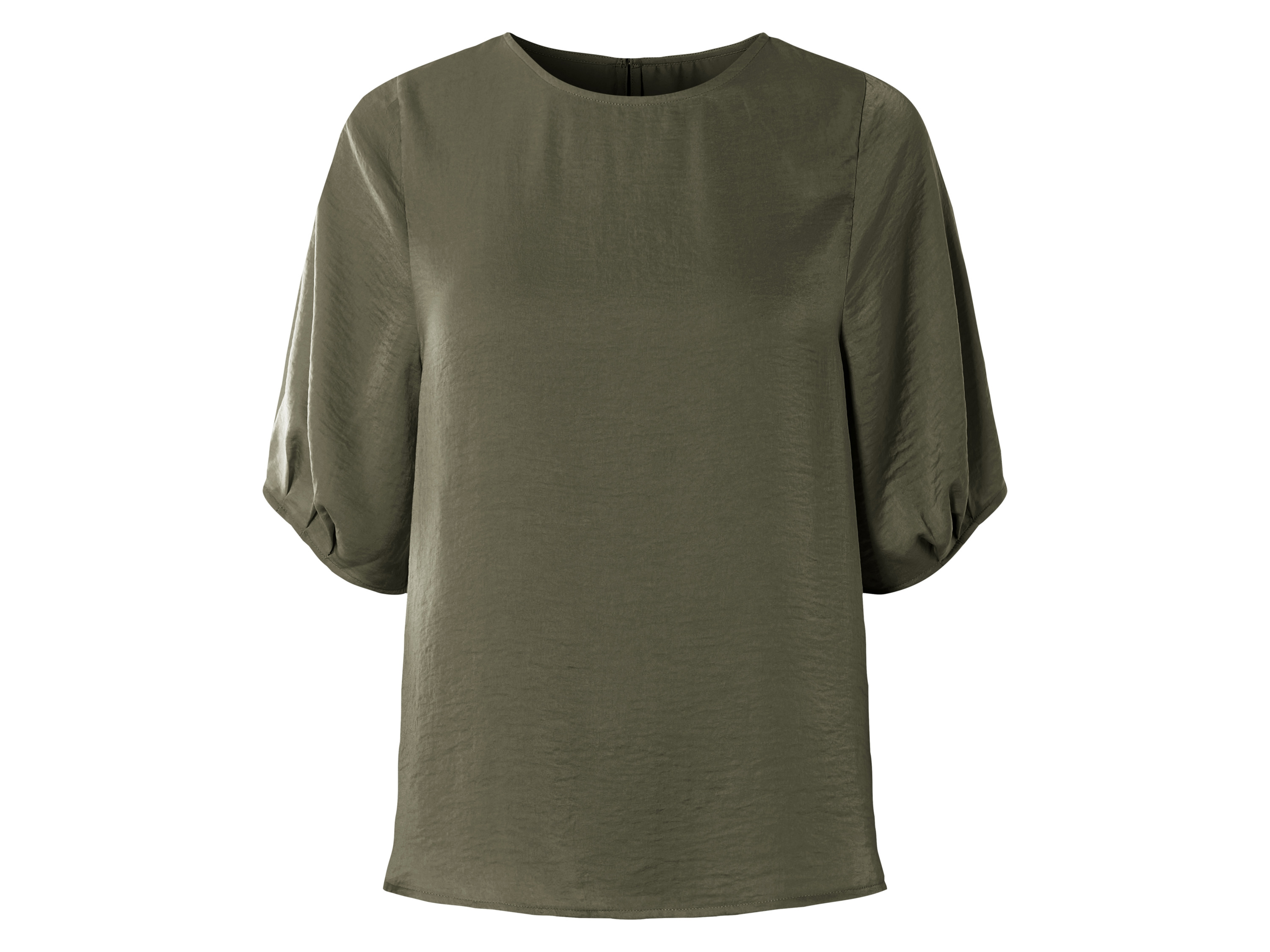 esmara® Damen Bluse kurzarm (Khaki, S (36/38))““ | leicht abgerundeter Saum Ausschnitt: Rundhalsausschnitt mit Knopfverschluss hinten Kragenform: – Ärmellänge: 1/2-Ärmel Material: Polyester recycelt Pflegehinweis: waschen bei max. 30 °C Pflegeleicht nicht bleichen nicht im Wäschetrockner trocknen bügeln bis 110 °C Stufe 1. Kein Bügeln mit Dampf nicht trockenreinigen Größe: XS 32/34 – L 44/46 Meine Lidl-Größe – so einfach gehts Deine Größe findest du in der Lidl-Größentabelle . Oeko-Tex® Standard 100 Geprüft auf Schadstoffe Zertifizierungsnummer: 14.Hbd.53304 Hohenstein Htti Standard 100 by Oeko-Tex® ist die weltweit bekannteste, unabhängige Zertifizierung schadstoffgeprüfter Textil- und Lederprodukte aller Art – vom Garn und den Stoffen bis hin zum gebrauchsfertigen Artikel. Das Label bestätigt