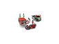 LENA TRUXX² Spielset mit rotem Lastwagen, Rennwagen und Boxengasse.