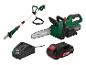 Parkside X 20V Team Kettensägen- und Hochentaster-Set mit Akku und Ladegerät.