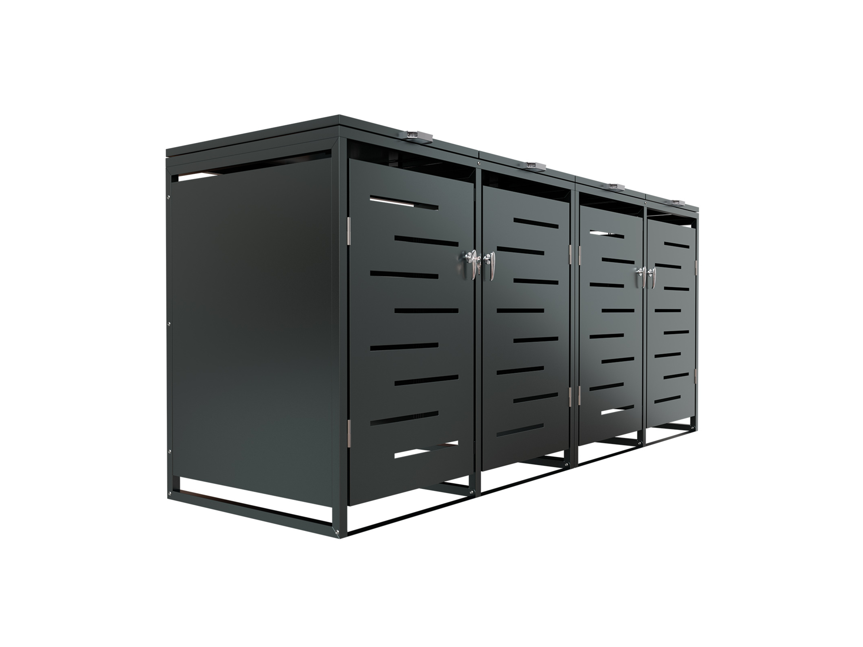 Thumbnail - Juskys Metall Mülltonnenbox Arel (4er)