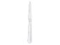 Ein weißes Einweg-Plastikmesser auf weißem Hintergrund.