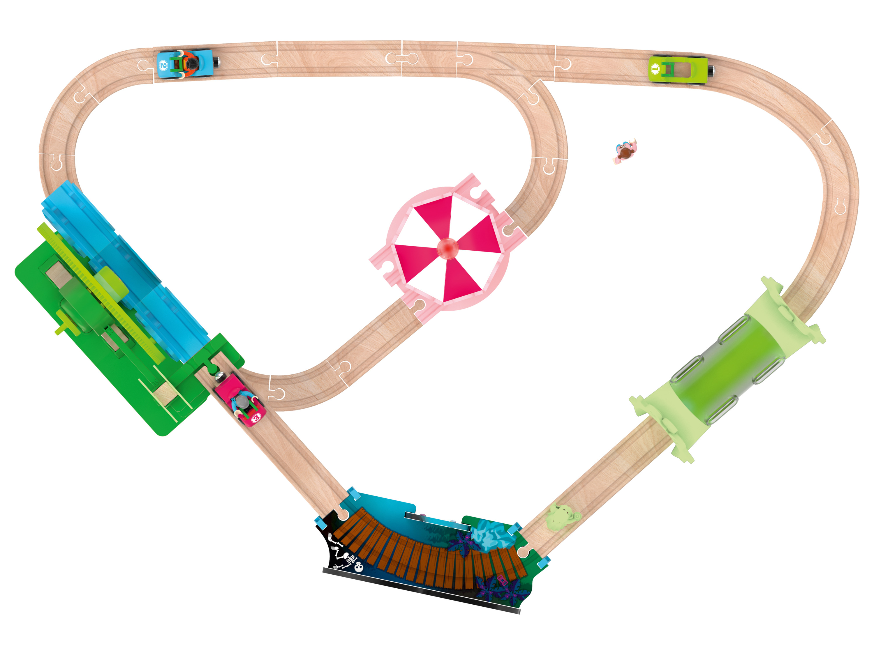 Thumbnail - lupilu® Eisenbahn-Set »Baustelle / Freizeitpark« (Freizeitpark)