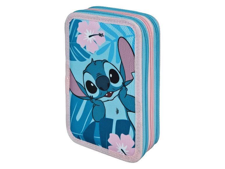Stitch Federmäppchen mit tropischem Muster.