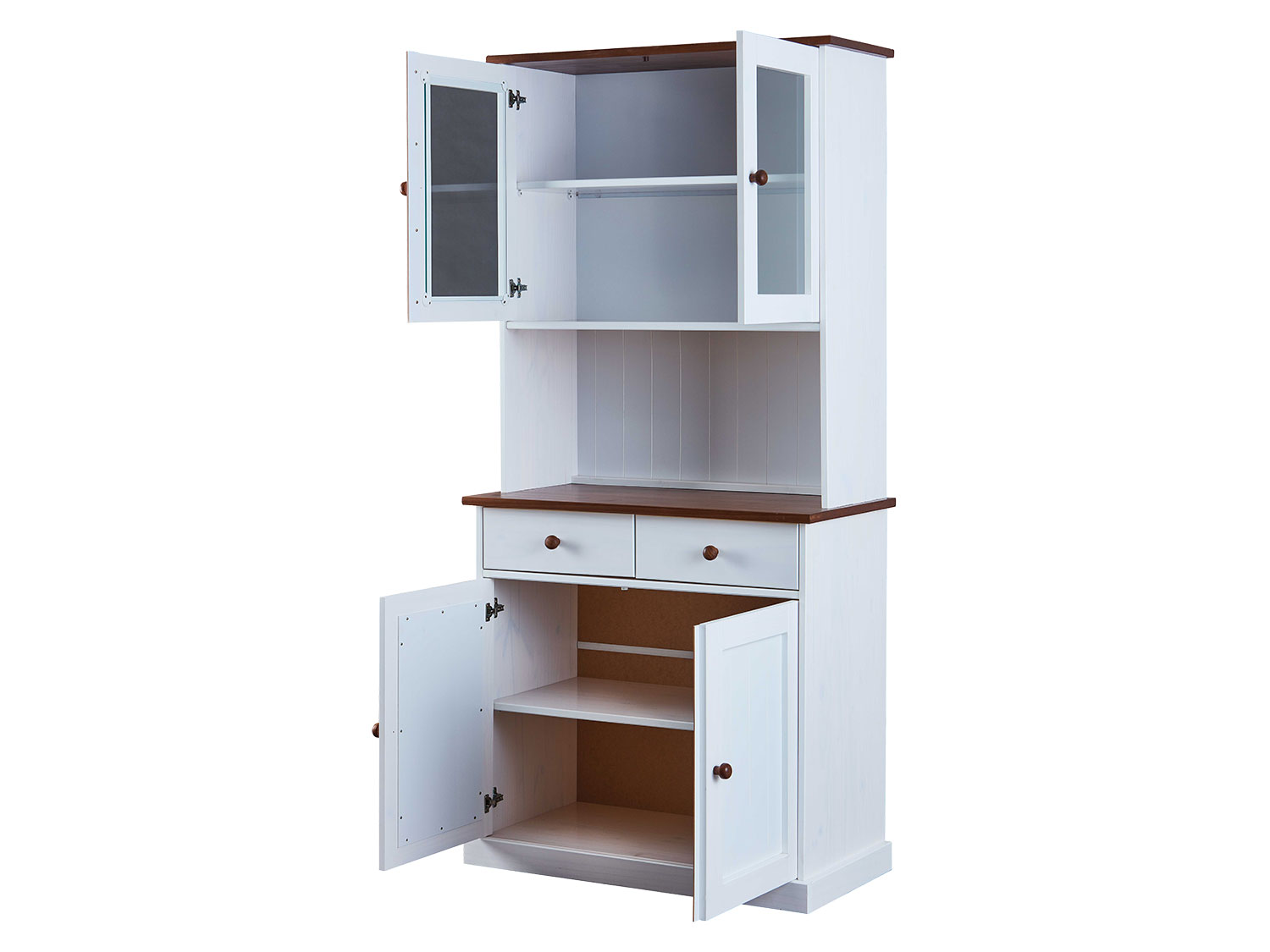 Thumbnail - Inter Link Buffet Westerland  (Mit 2 Schubladen & 2 Drehtüren, weiß, sepia/braun)