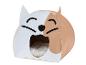 Hundebett mit Cartoon-Hundegesicht und offenem Maul.
