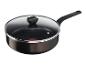 Schwarze Tefal Pfanne mit Glasdeckel