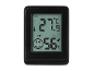Schwarzes digitales Thermo-Hygrometer mit Display, das 27.9°C und 56% Luftfeuchtigkeit anzeigt.