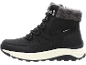 Schwarze Herren-Winterstiefel mit Kunstfellfutter und der Aufschrift „WATERPROOF“.