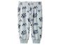 Hellblaue Kinder-Fleecehose mit Elefanten- und Bergmuster.