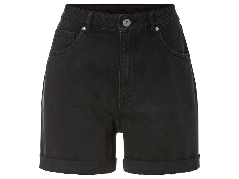 Schwarze Denim Shorts mit hoher Taille