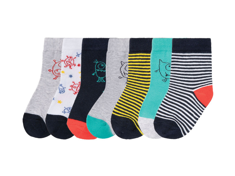 Gehe zu Vollbildansicht: LUPILU® Kleinkinder Jungen Socken, 7 Paar, mit Bio-Baumwolle - Bild 7