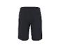 Schwarze Sweatshorts mit Gesäßtasche, Rückansicht.