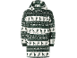 Grüner und weißer Oversize-Weihnachtshoodie mit Rentier- und Merry-Xmas-Print
